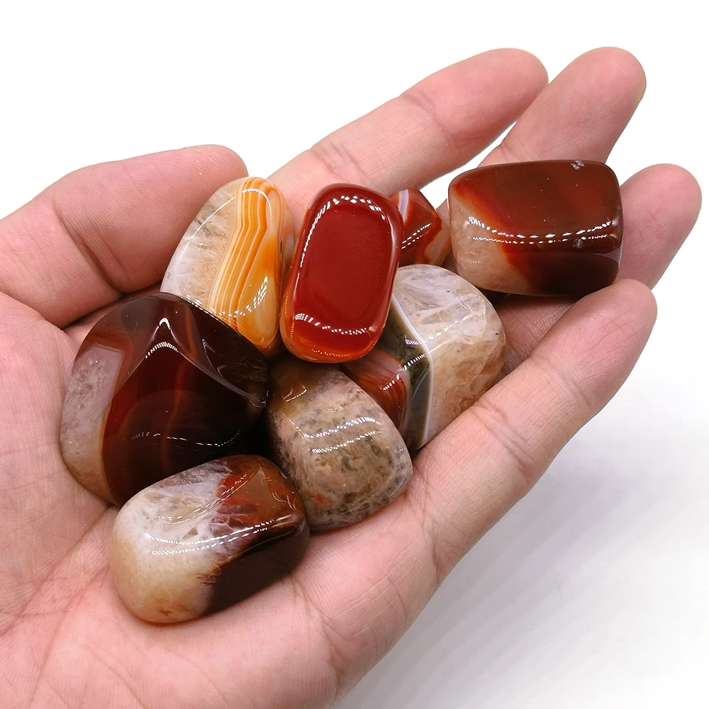 Carnelian Red Agate Natural Tumbled Stone Reiki Healing Gemstone Energy Ore Minerals Specimen Home Garden Tank Aquarium Decor