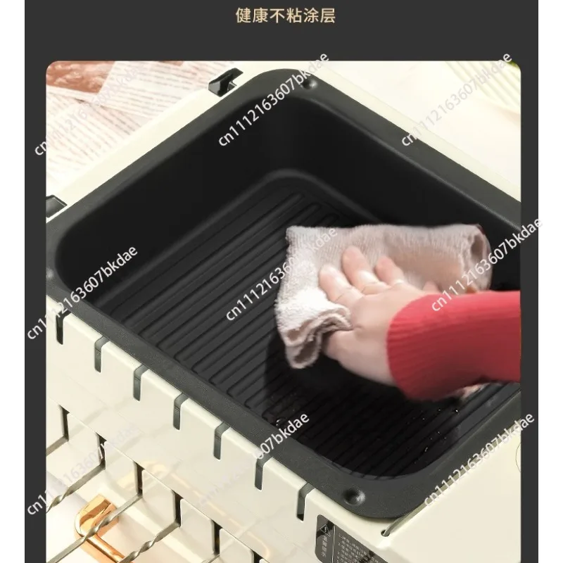 Grill Home Automatic Rotating Multifunctional Indoor Electric Grill Light Smoke Barbecue Machine