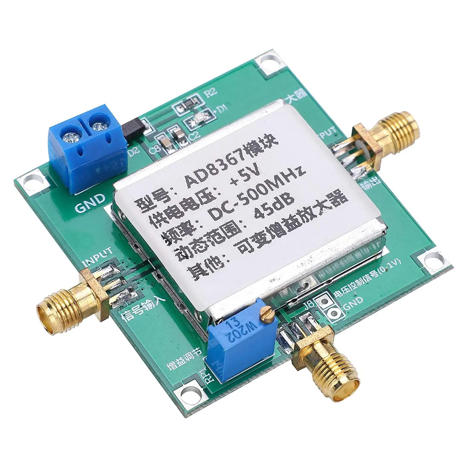 Signal Amplifier Tech, AD8367 Tech DC-500MHz 45DB Amplificateur à gain variable Signal Tech for Ham Radio Amp