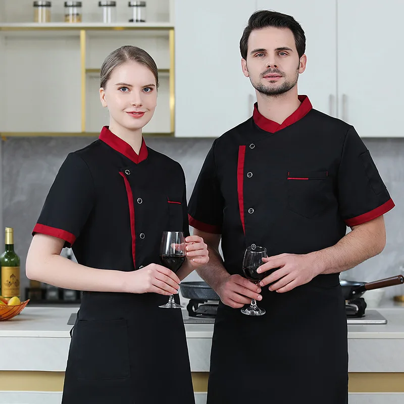

Chef Workwear Short Sleeve Men Summer Restaurant Restaurant Canteen Thin Kitchen Hotel Breathable Chef Clothes