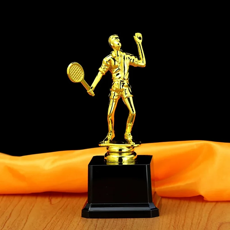 Customized Sports Plastic Trophy, PC Academy Sports Souvenirs Gold Awards Gold-plated Souvenir Craft Cup Trophy, Home Decor, 1Pc