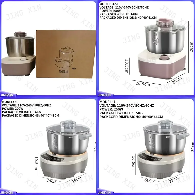 Custom for Portable 5L Stainless Steel Home Baking Mixer Kitchen Batter Dough Mixer with Automatic Dough Kneading and
