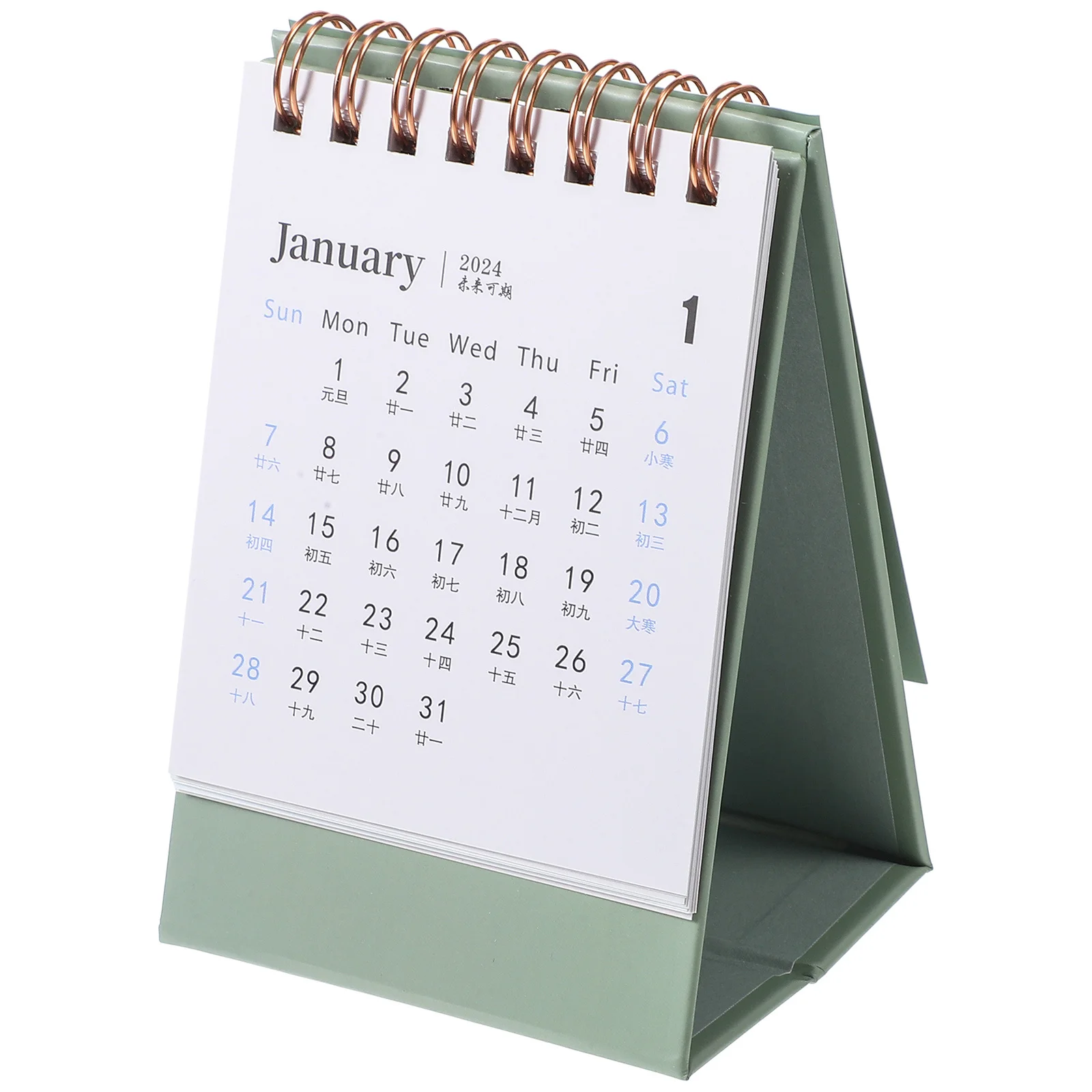 

2024 Desk Calendar Simple Design Sturdy Holder Decorative Office Home Monthly Tabletop Reliable Material Tiny Supplies