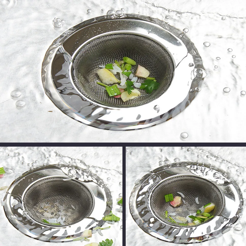 Kitchen Metal Sink Strainer Floor Drain Stainless Steel Bathtub Hair Catcher Stopper Shower Drain Hole Filter Trap