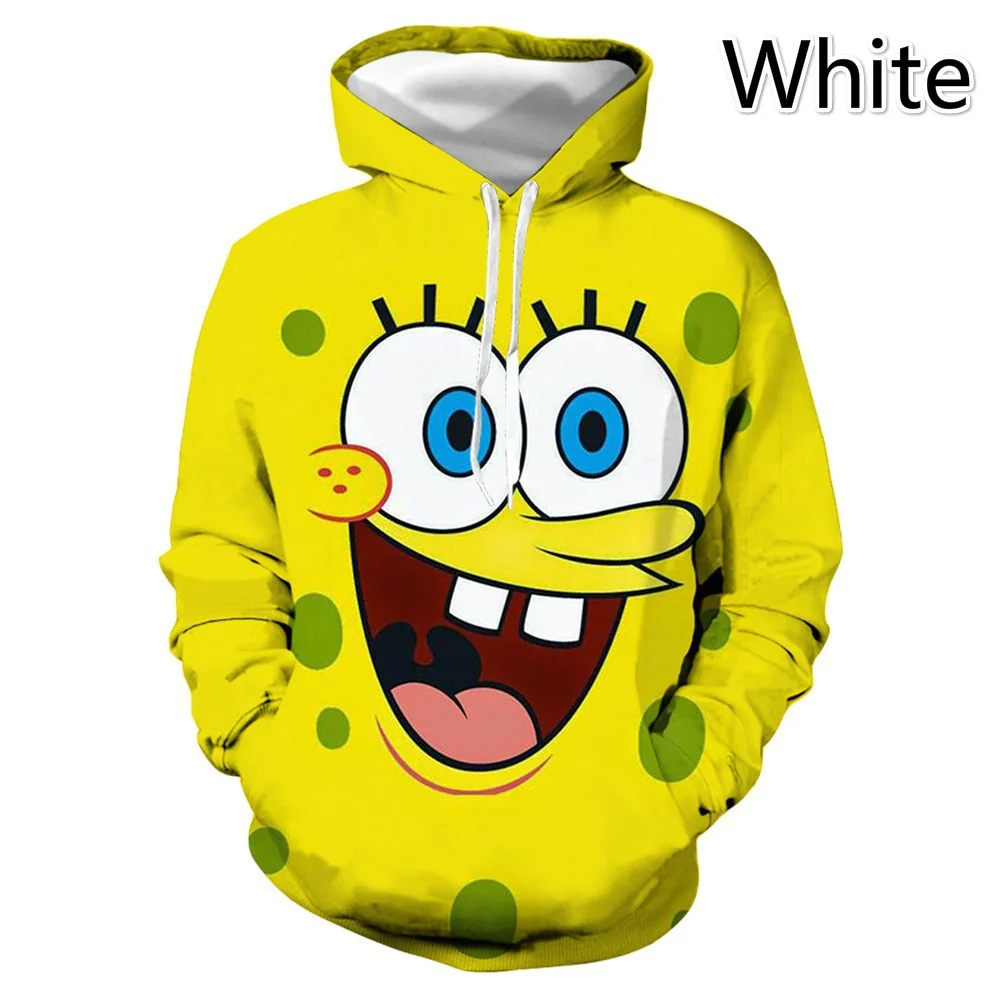 Potdemiel Anime Spongebob Funny Expression 3d Print Women Spring Fall Hoodie Tops Street Wom Hooded Pullover Casual Sweatshirt