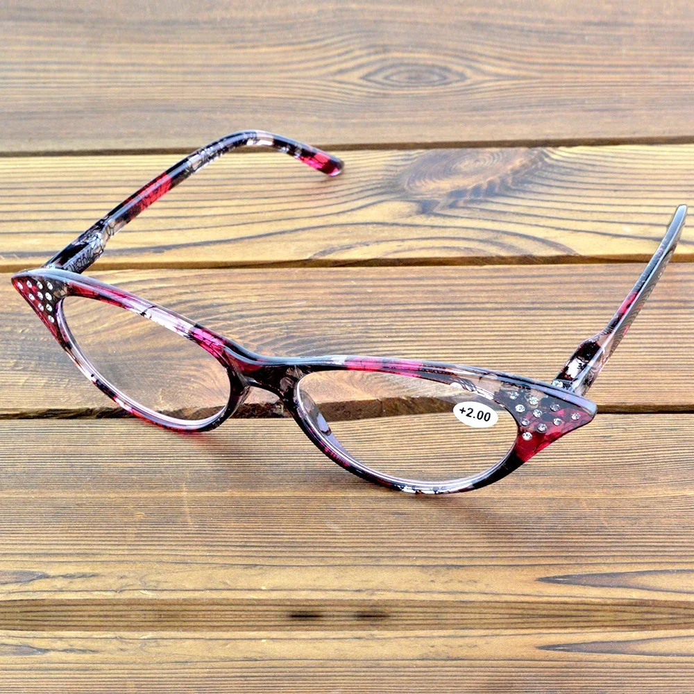 

Clara Vida Flower Veil Narrow Frame Cat Eye Lady Reading Glasses Women +1 +1.5 +2 +2.5 +3 +3.5 +4