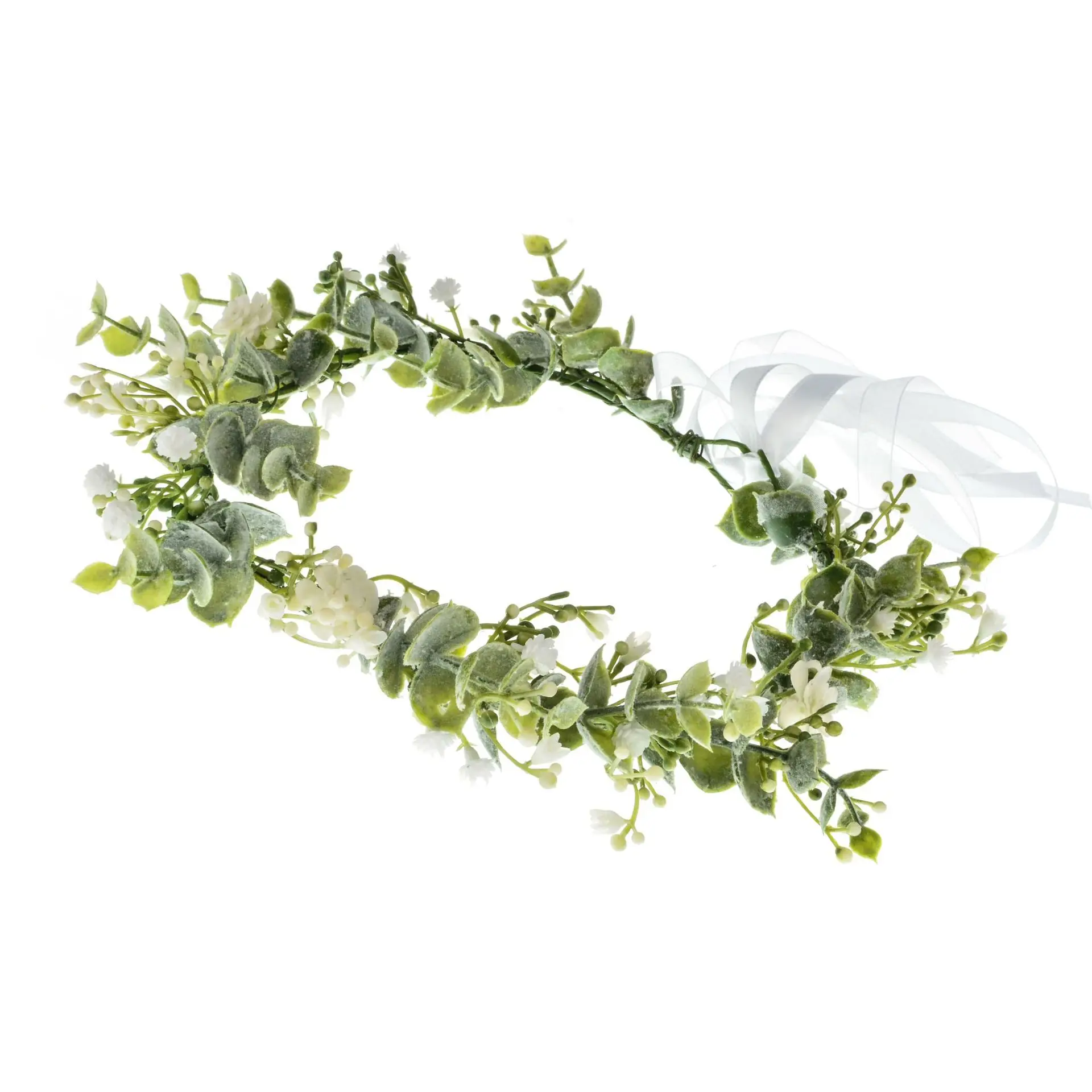 Green Leaf Floral Crown Eucalyptus Women Girls Headband Flower Headpiece Bridal Halo Photo Prop