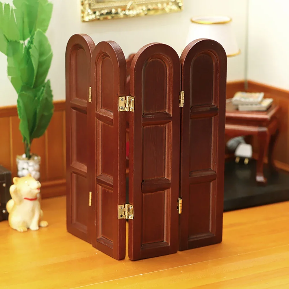 1/12 Dollhouse Miniature Accessories Mini Folding Screen Simulation Furniture Model Toy for Doll House Decoration