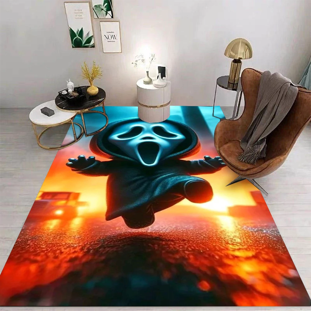 

MINISO Halloween Scary Clown Round Carpet Carpet for Living Room Bedroom Home Decor Kid Decoration for Sofa Doormat