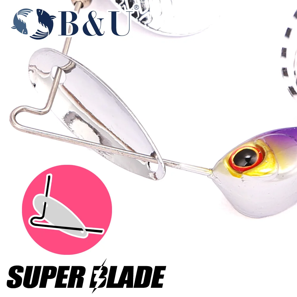 B&U شفرة معدنية الصيد إغراء سبينيربايت تنورة ملونة ، المياه العذبة المياه المالحة باس بايك الطعم الثابت سبينر الطعم للأسماك المفترسة #5