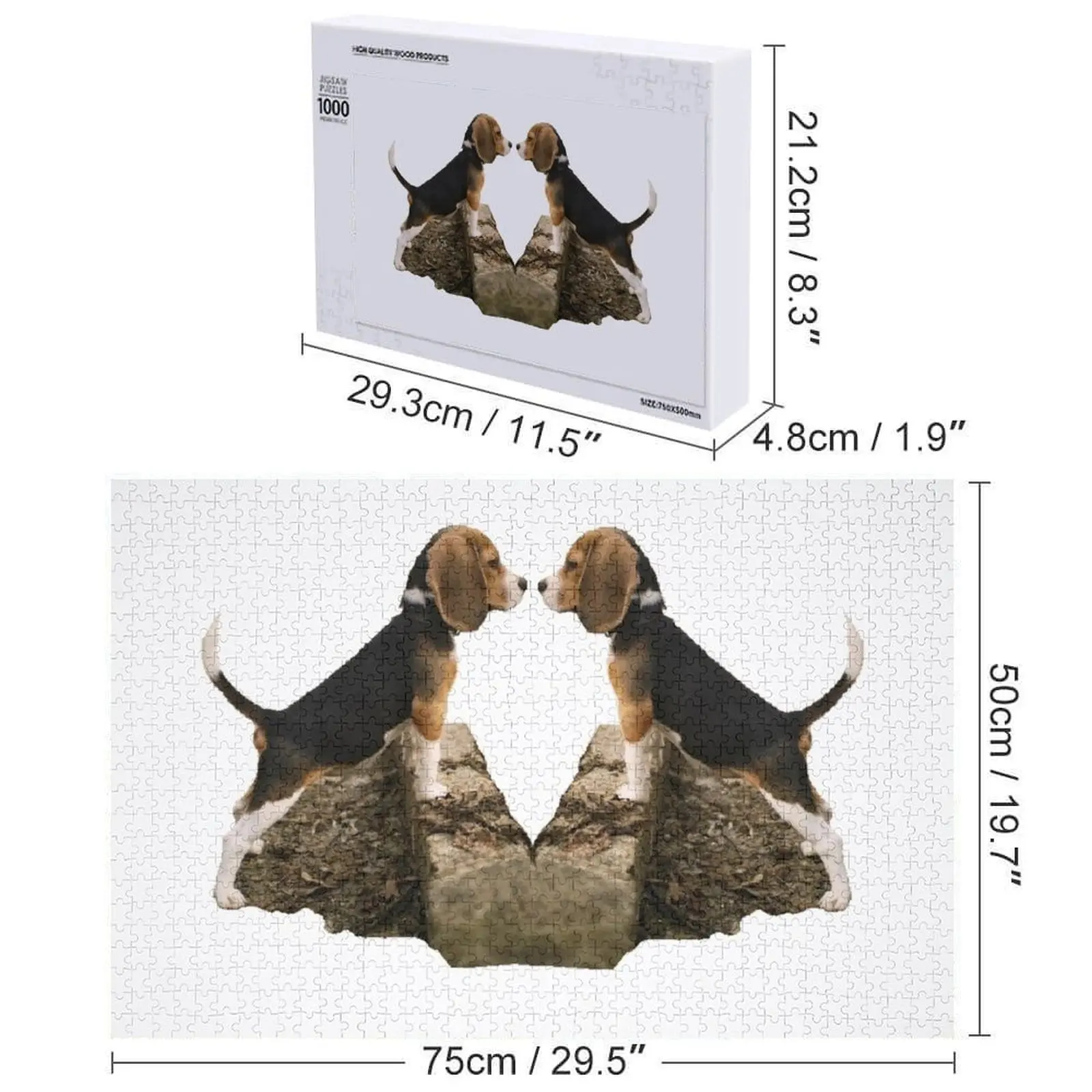 ลูกสุนัขพันธุ์บีเกิลกำลังตรวจสอบความเป็นไปได้ จิ๊กซอว์ภาพถ่ายส่วนตัว ของขวัญคริสต์มาส ไอเดียของขวัญส่วนบุคคล ปริศนาจิ๊กซอว์