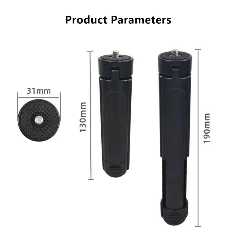 ユニバーサル写真撮影用 ABS 三脚、1/4 ネジマウント付き、折りたたみ式、伸縮式カメラハンドルグリップ、ビデオ録画/自撮り用
