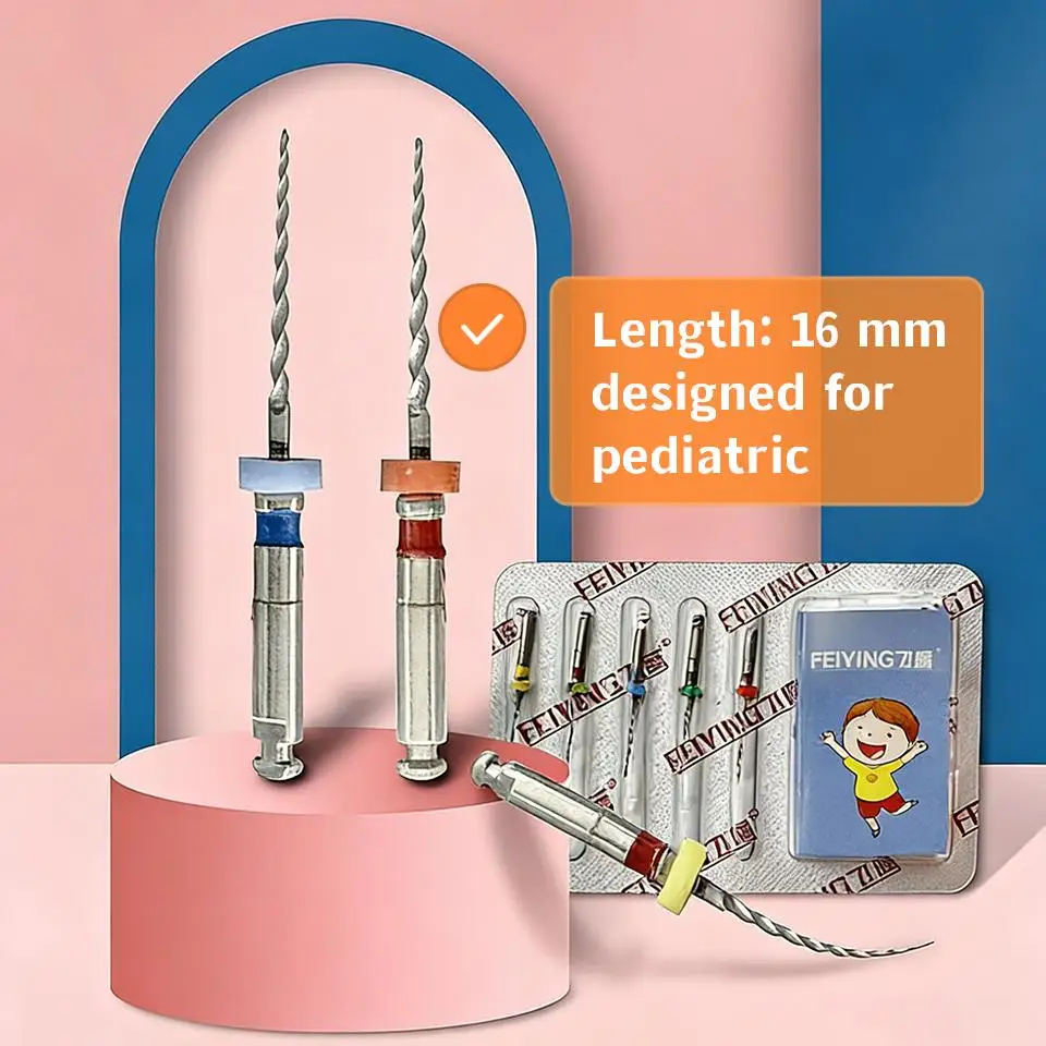 

5Pcs/Pack NiTi Pediatric Endodontic Files for Primary Teeth NiTi Pediatric Deciduous Root Canal Files Dental Instrument