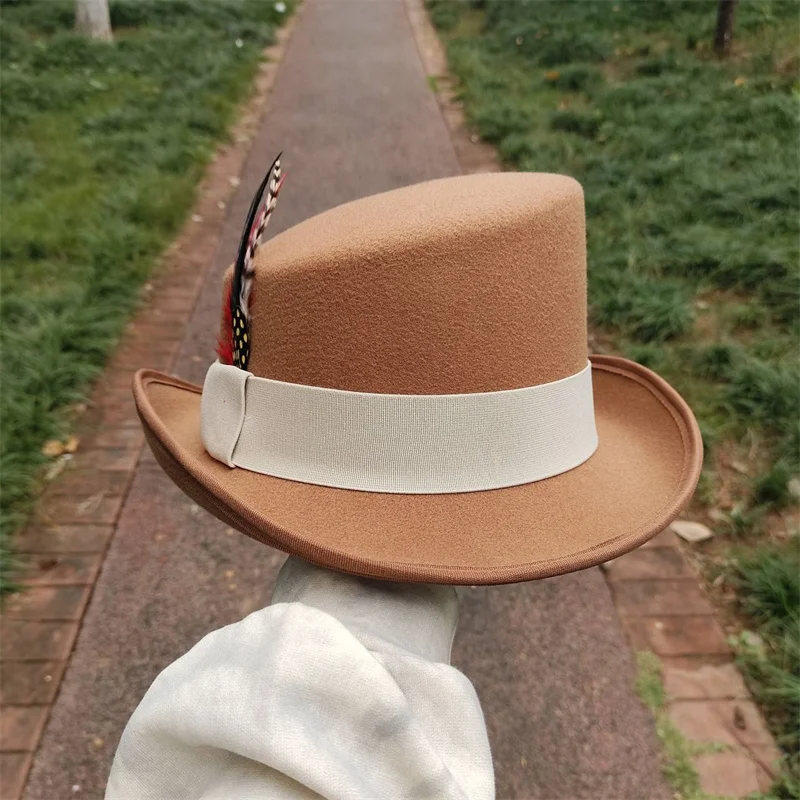 High Top abfallende Fedoras Hut Reiter Hut magische Leistung Hut Männer Zylinder Frauen Zylinder Sombrero Hombre – Detail 7