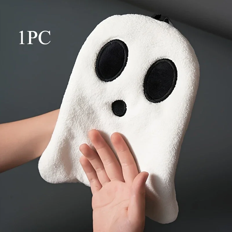 1pc mGhost hand towel thickened and hanging cute hand towel soft and absorbent