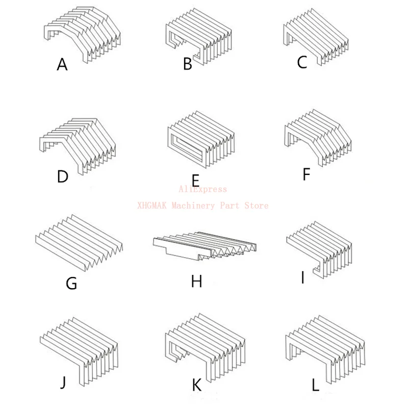 130-245mm length 1500mm Protective Cover Rail Telescopic Shield Machine guard Dust Cover Cloth Water Dust-proof bellows