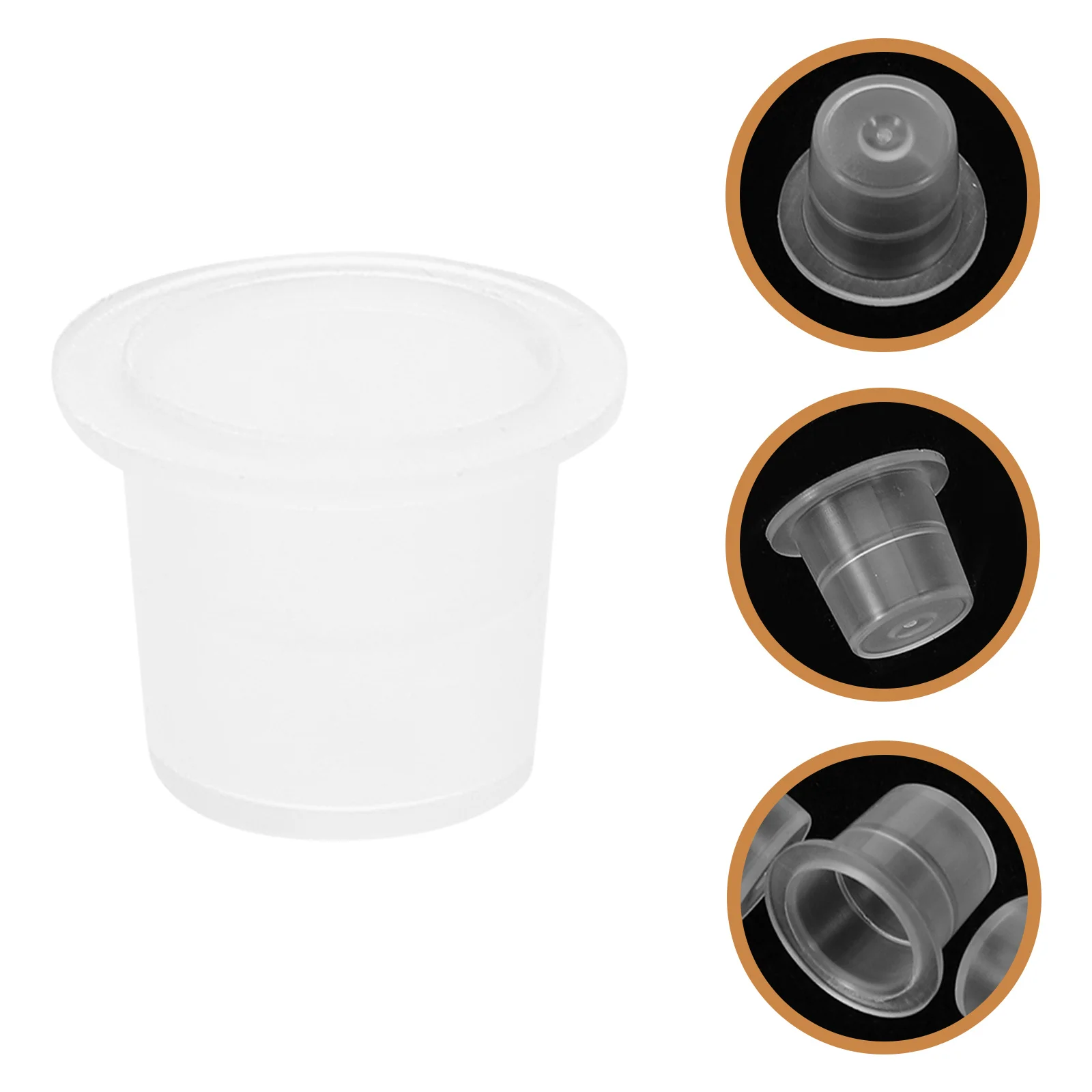 

100Pcs Clear Ink Cups Disposable Pigment Caps for Tattooing Eyebrow Ink Container Kits Supplies 8Mm