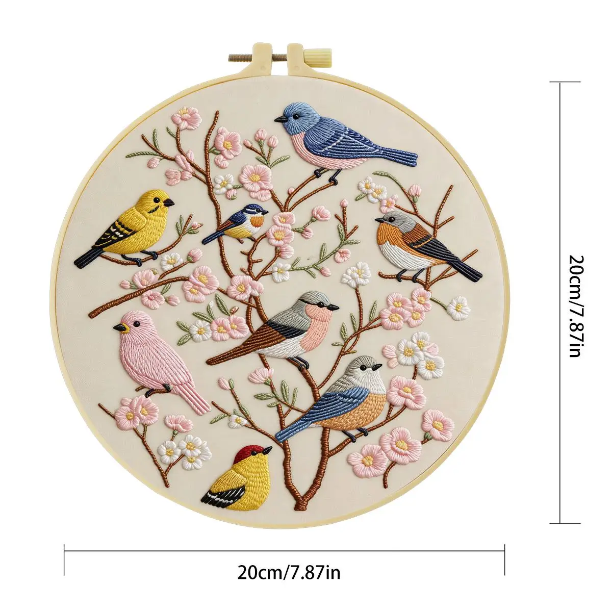 1 Stück 20X20CM/15X15CM 7,87/6,3 Zoll Tier - Vögel Stickerei Starter-Kit DIY-Kit DIY-Stickerei-Set Handarbeiten Malerei – Detail 3