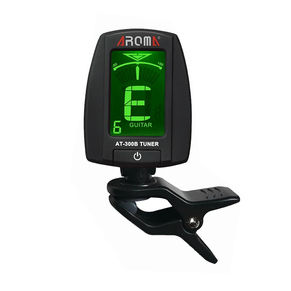 Aroma AT-300B Professional Guitar Bass Chromatic Clip On Digital Tuner Rotatable 360 Degree LCD Display