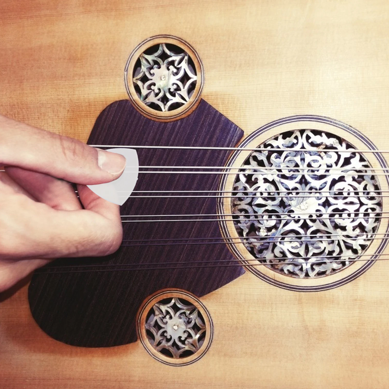

12 Pcs Anti-slip Pad Ukulele Accessories Triangle Yueqin Picks Plectrums Nylon Musical Supplies Guitar Practice Miss