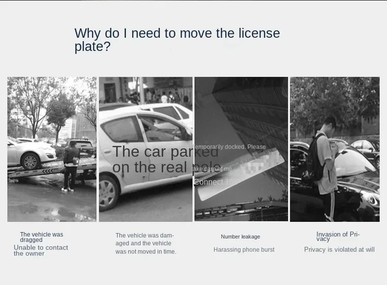 Solar Lade Auto Parkplatz Nummernschild Leuchtende Auto Parkplatz Karte Temporäre Stopp Telefonnummer Karte für Auto Dekoration Zubehör – Detail 3
