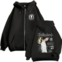 Sudaderas con capucha de Anime japonés Death Note L·Lawliet con cremallera, ropa para hombre y mujer, sudaderas con capucha con cremallera de Hip Hop, chaquetas y abrigos