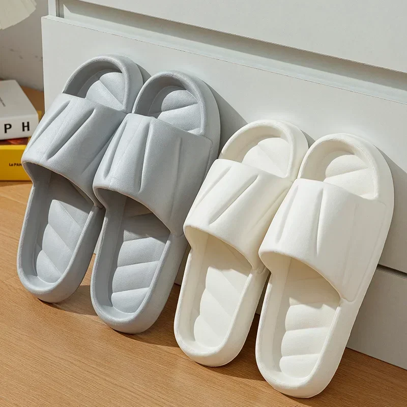 Letnie klapki damskie z miękką podeszwą EVA Indoor Home Casual Flat Flip Flops Bathroom Non-slip Slipper Outdoor Men Beach Slides Shoes