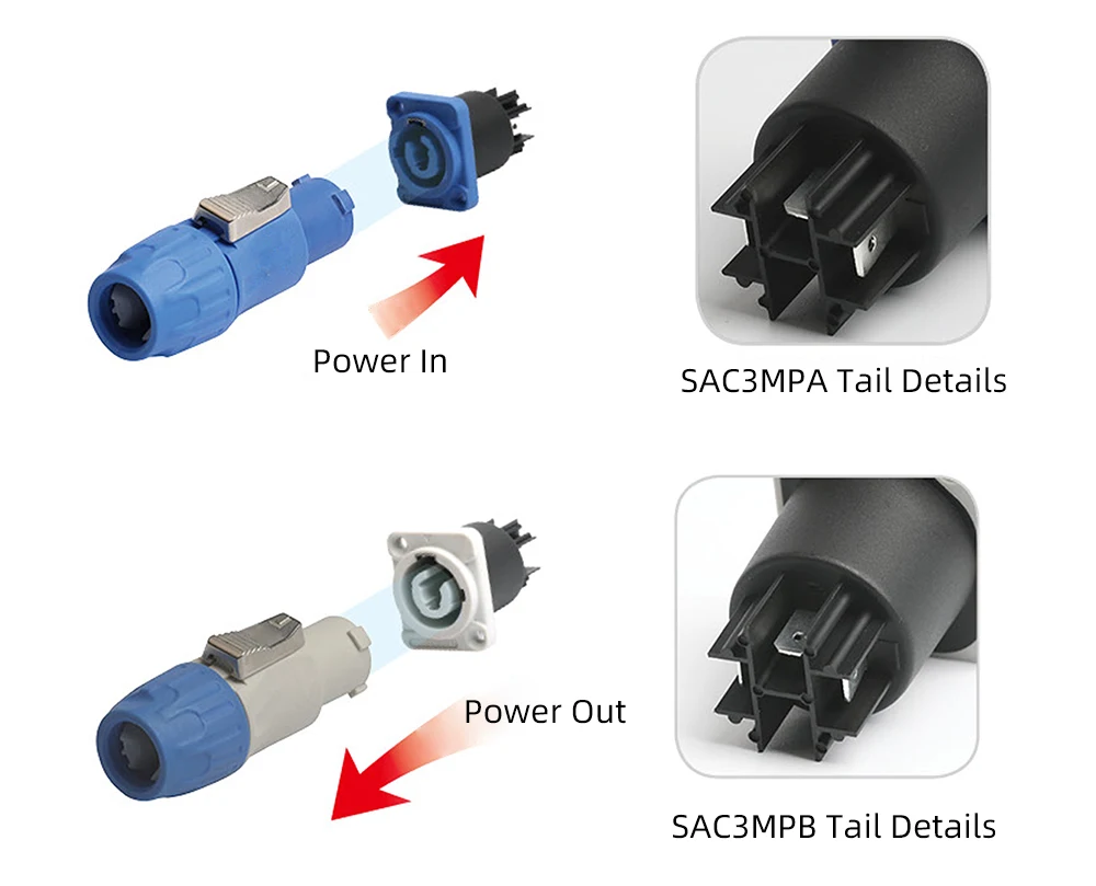 NAC3FX 16A PowerCON Aviation Steckdose Power Eingang Ausgang Adapter IP65 Für Industrielle Steuerung LED Bildschirm Licht Audio Signal ﻿ – Detail 26