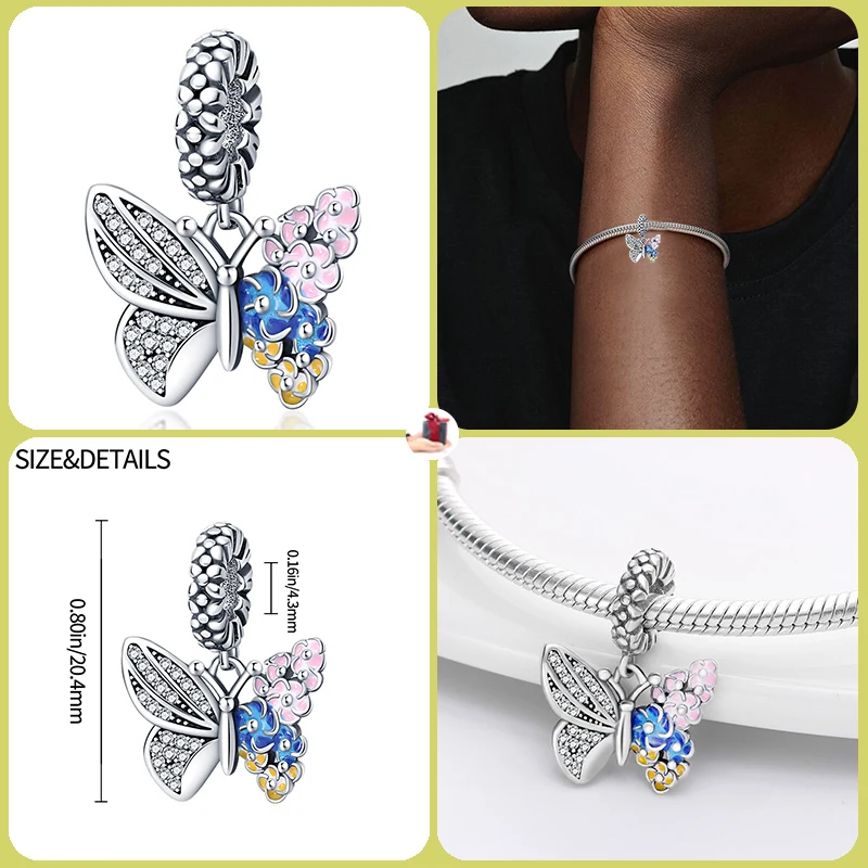 (MV) Fit 3MM 925 Original Bracelet 925 Sterling Silver Flower Bird Series Charms Bead For Women Fashion DIY Jewelry Gifts Making