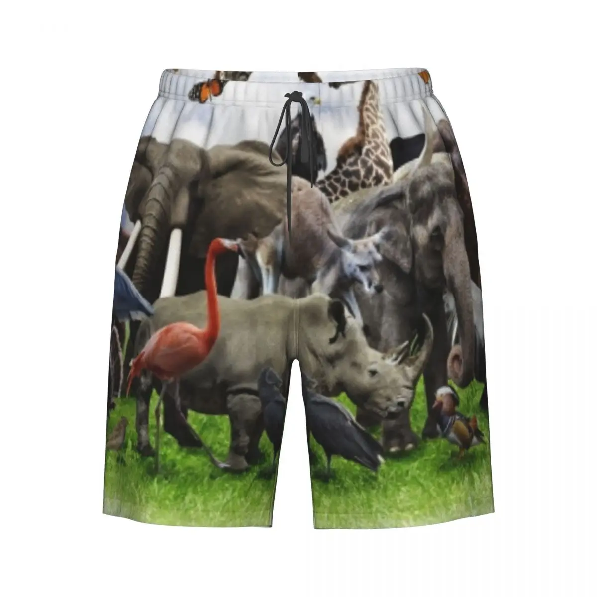 

Quick Dry Swimming Shorts Africa Wild Animals With Safari Animals Zoo Theme Print Swimwear Man Swimsuit Swim Trunks