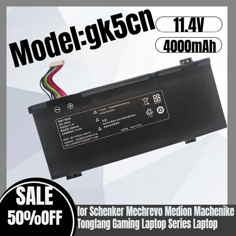 GK5CN Universal Laptop Battery Replacement for Schenker Mechrevo Medion Machenike Tongfang Gaming Laptop Series Laptop