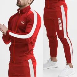 24Men's Tracksuit Outdoor Running Fashion Brand Fitness Sportswear Spring And Autumn Zipper Jacket And Sweatpants Men's Clothing