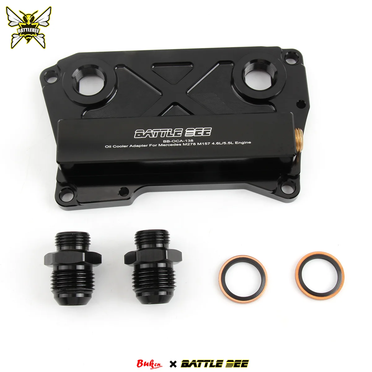 Oil Cooler Adapter Sandwich Plate Radiator Engine -Cooler Adaptor For Mercedes-BENZ M278 M157 4.7/5.5L BB-OCA-138 Aluminum Alloy