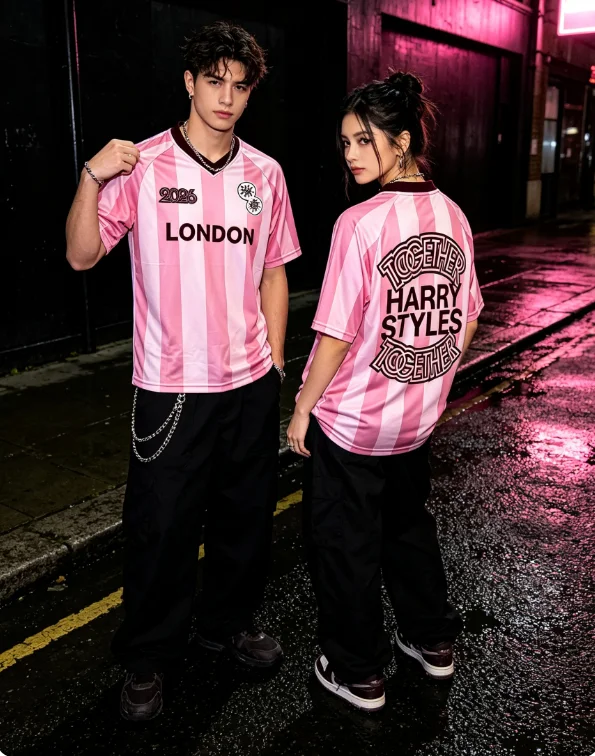 2026 New HarryStyles Together Tour Pink Soccer Jersey Family Matching Shirt Arrivals Shirts Summer  BreathableMesh Unisex TOP