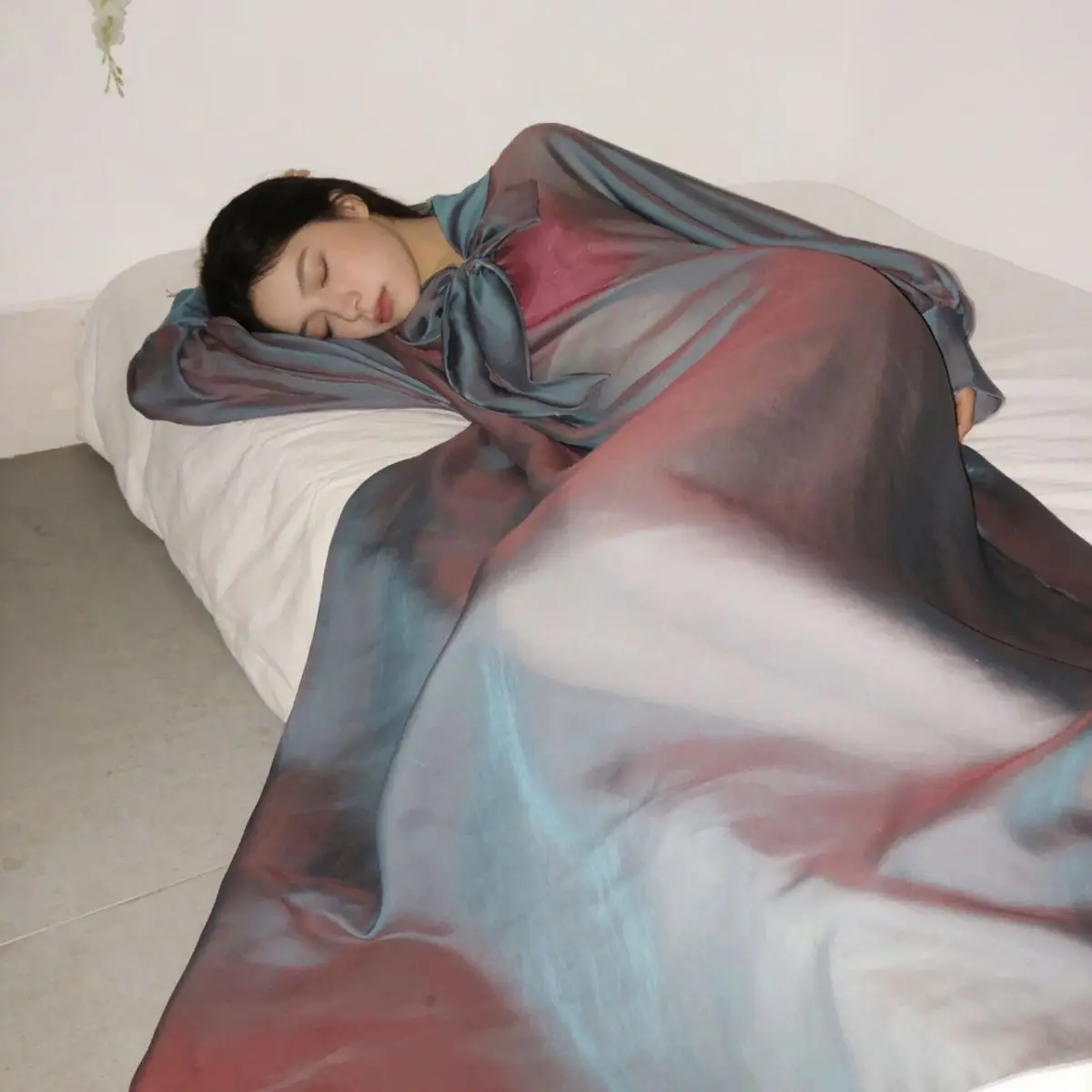 

Glossy Women Mesh Voile Long Dress Loose Maxi Dress Pullover Elegant Dresses Sleeping Wear