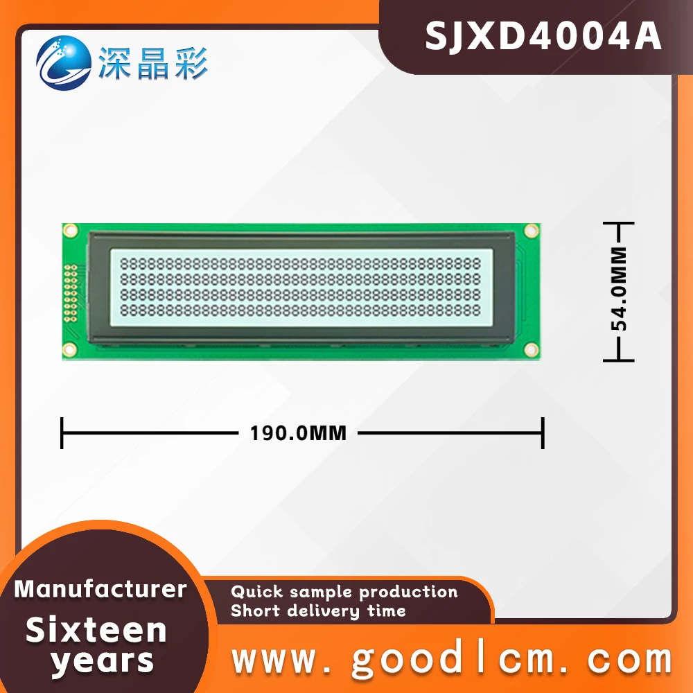 Cost effective SJXD4004A FSTN Positive High Brightness Backlight LCM Module 40X4 Line Character Monochrome Dot Matrix Screen