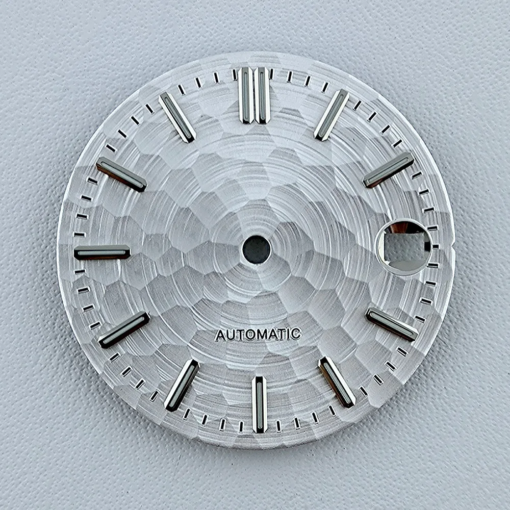 NH35 Dial 28.5 มม.นาฬิกาDialโลโก้ที่กําหนดเองDialสีเขียวLuminous dial Fit NH35 นาฬิกาอุปกรณ์เสริม