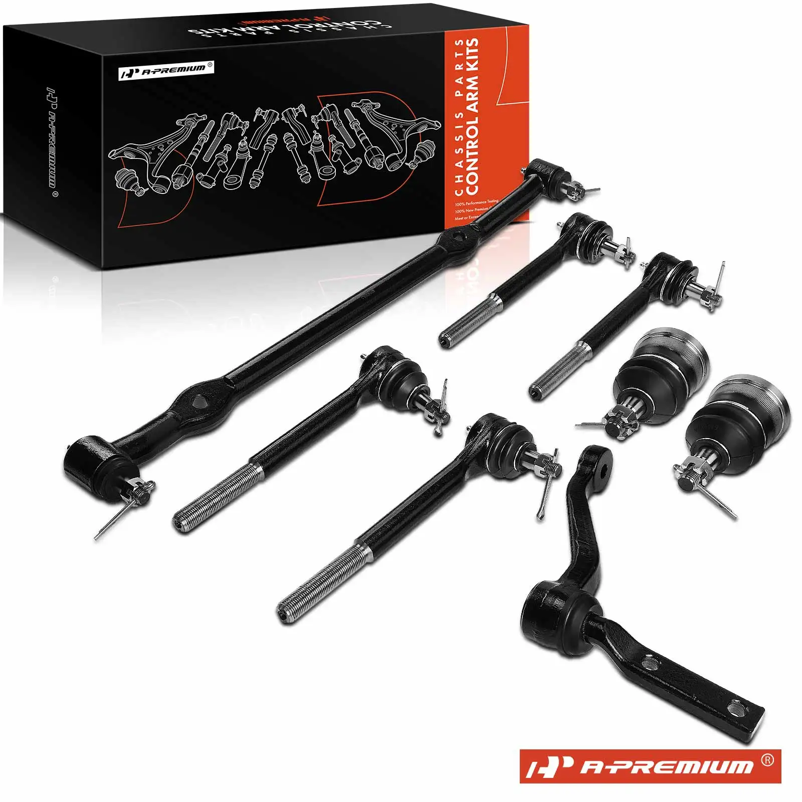 A-Premium 8x Inner & Outer Tie Rod End with Ball Joint for Chevrolet Malibu 1978-1983 Buick Regal 1978-1987 Century 1978-1981
