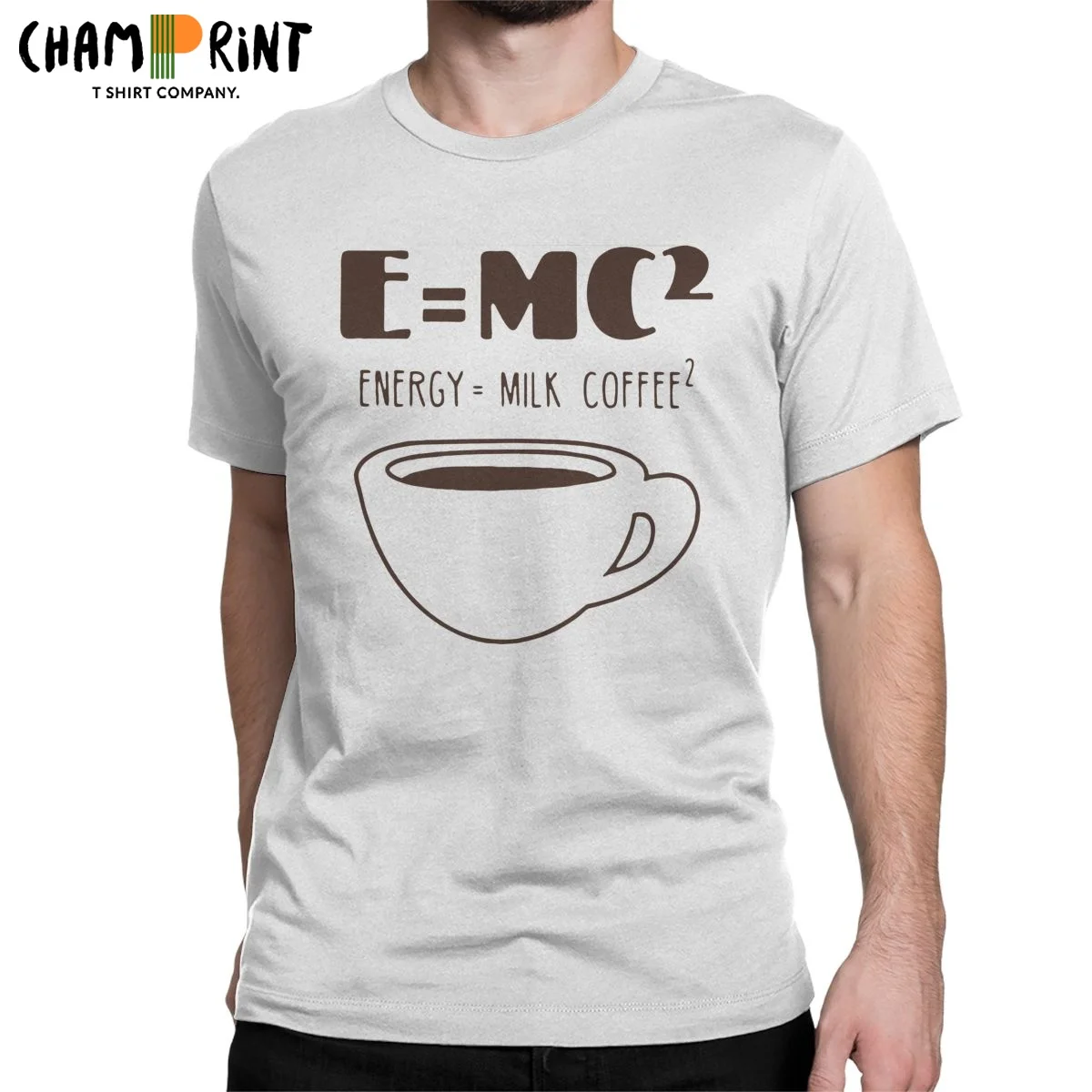 Men's T-Shirts E = MC ENERGY  MILK COFFEE  FUNNY Funny Pure Cotton Tees Short Sleeve T Shirt Crew Neck Clothes New Arrival