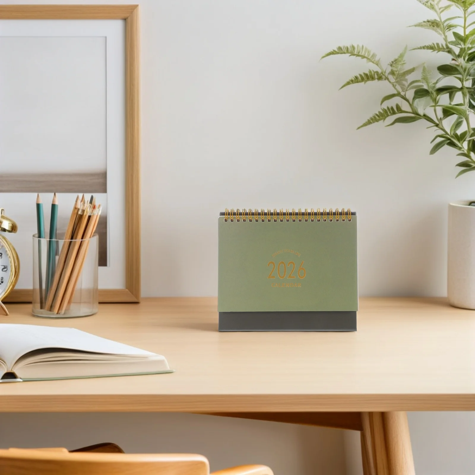

2025-2026 Small Desktop Calendar Stand Up Flip Paper Planner Office Home Compact Thick Paper School Office Workers Gift Festival