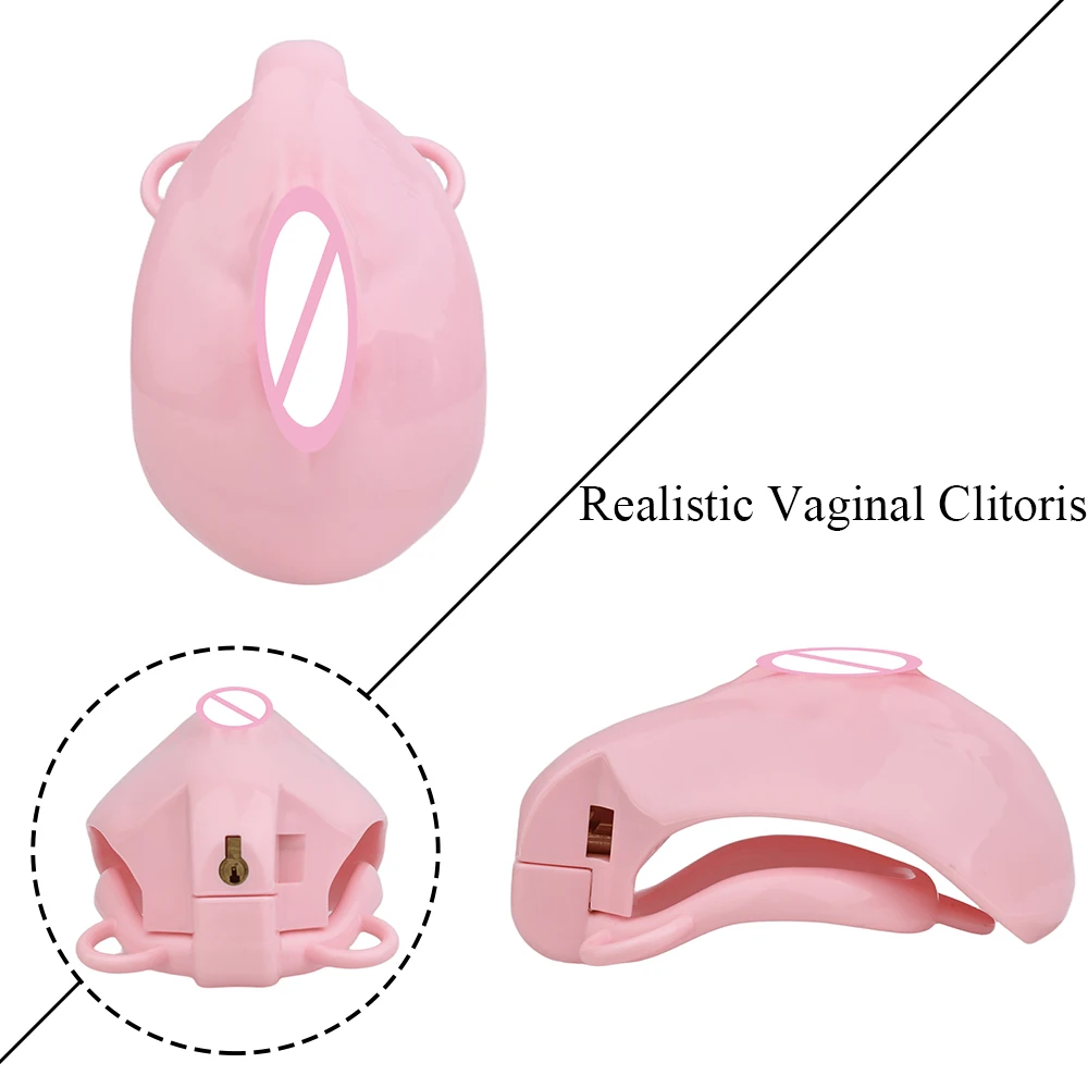 GBAR واقعية المهبل البظر تصميم الذكور العفة قفص البلاستيك كس ثقب قفص الديك BDSM الجنس لعب للكبار الرجال أدوات مثير