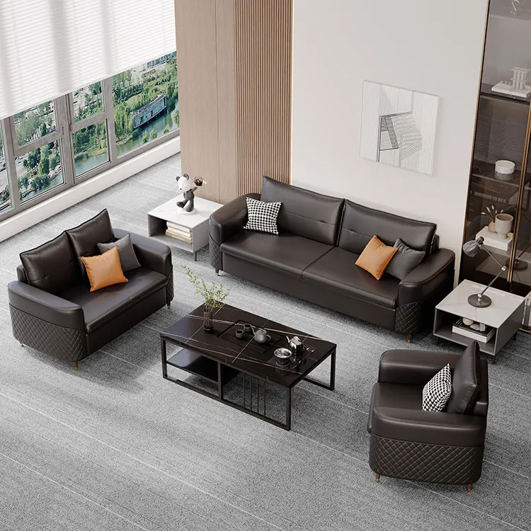 

Liyu Furniture Office Sofa Design Modern 1 2 3 Seat Leather Sofa Set Waiting Room Sectional Sofa