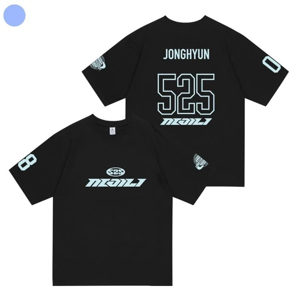 T-shirt de algodão curta para mulher, roupa curta e tipo umbigo, shine'S back 525 key onew minho y2k, verão