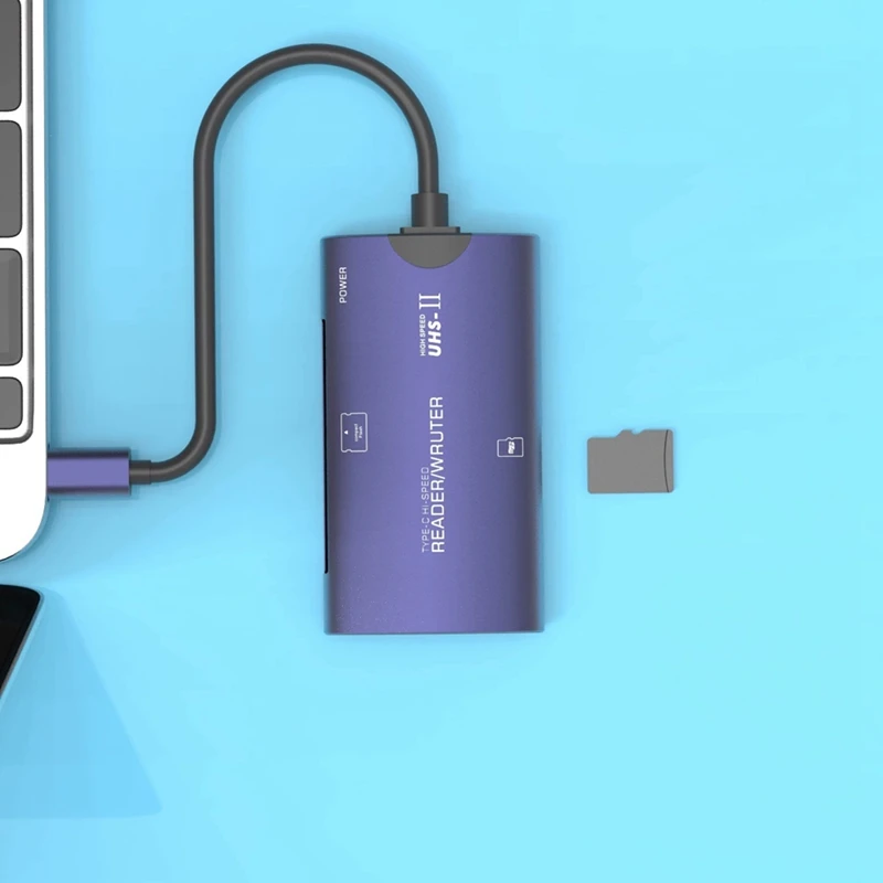 High-Speed Multi-Function CF Card Reader Type-C (TF+CF) TF Aluminum Alloy Computer Mobile Phone Two-In-One Card Reader