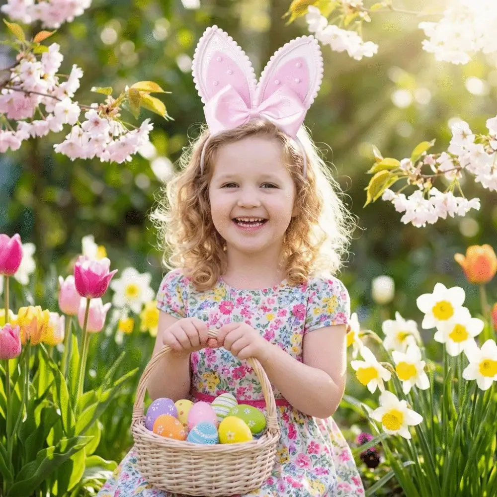 

Creative Bunny Ear Headband Non-slip Shiny Easter Headpiece Headdress Long Ears Bunny Head Wear Cosplay Event