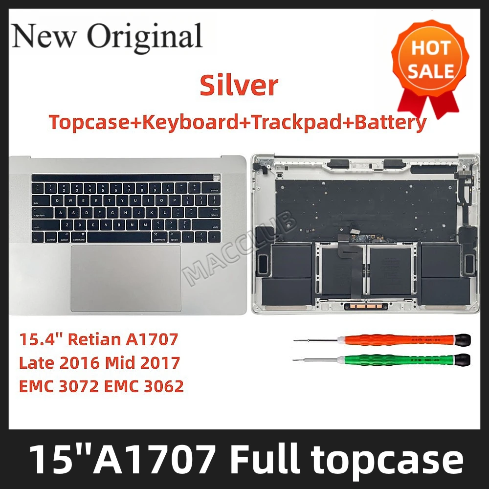 US Layout A1707 toetsenbord + topcase + batterij + trackpad voor MacBook Pro A1707 2016 2017 EMC 3162 EMC 3072 topcase toetsenbord