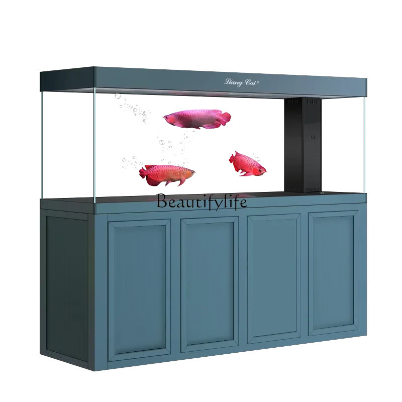 

Fish Tank Large Aquarium Household Ultra-clear Glass Bottom Filter No Water Change Needed Professional Arowana Tank