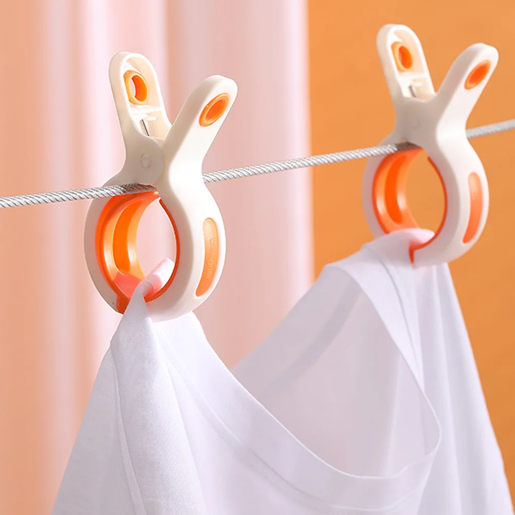 

6Pcs Anti-Slip Clothespins Strong Clamp Force Windproof Plastic Pegs for Hanging Towels Bedding Laundry Drying Rack Retaining