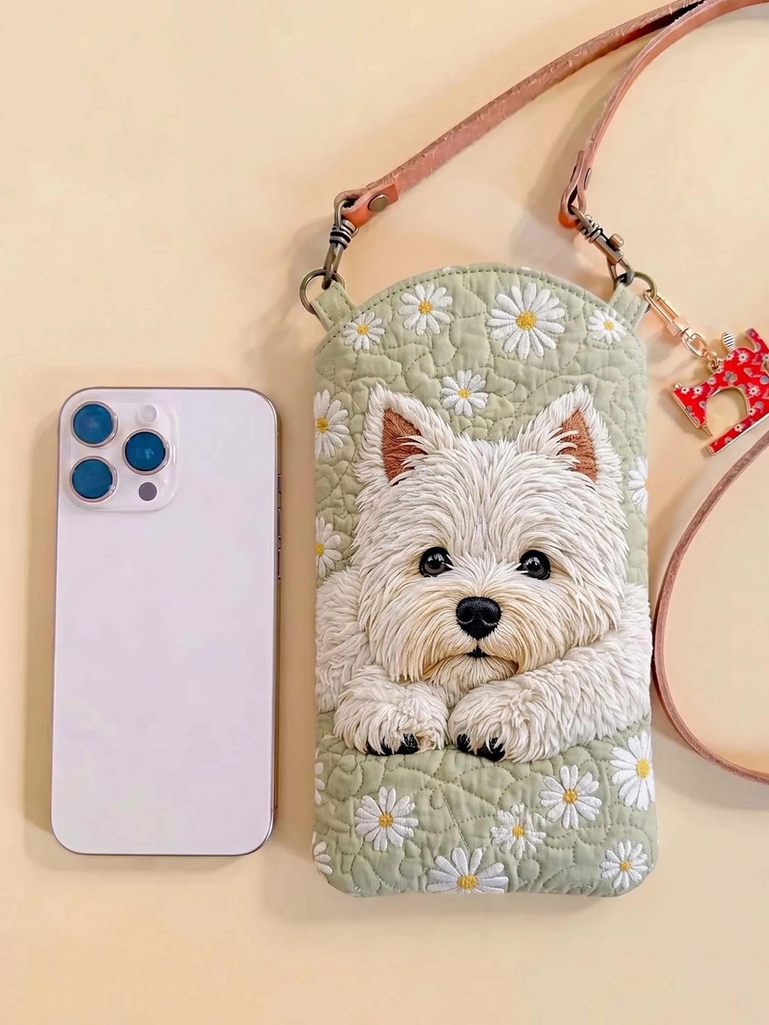 3D Printed Quilted Crossbody Cell Phone Bag Personalized Gift Adjustable Strap Mini Shoulder Purse Pouch Women Daily Outdoor Bag