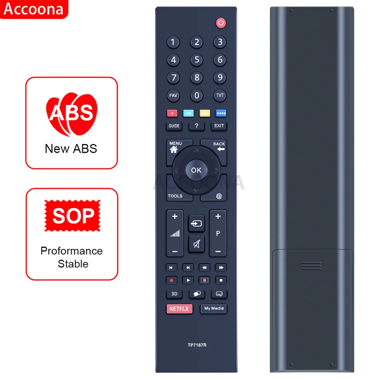 Accoona NEW Replacemant Remote Control FOR Grundig 3D Smart TV RC3304807/01 TP7187R-P1 TV Fernbedienung